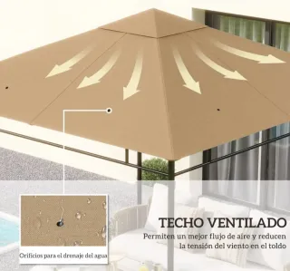 Techo repuesto cenador 3x3