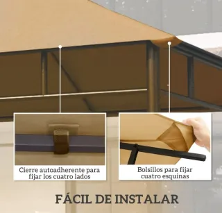 Techo repuesto cenador 3x3