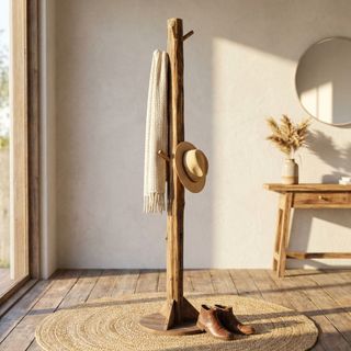 Appendiabiti da Terra in Pino Riciclato Rustico