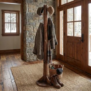 Appendiabiti da Terra in Pino Riciclato Rustico