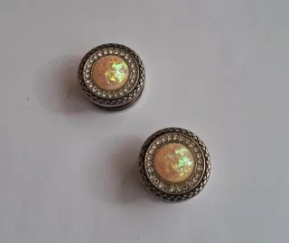 Pendientes dilatación Acero Perla Glitter 20mm