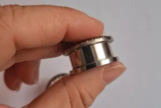 Pendientes dilatación Acero Perla Glitter 20mm