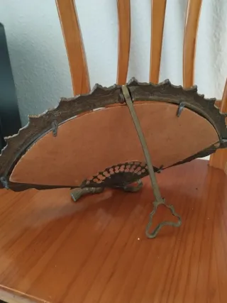 Marco abanico bronce