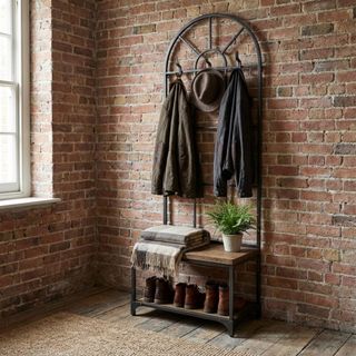 Appendiabiti con Panca Ingresso Portascarpe 3in1