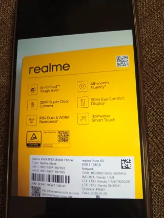 Móvil Realme Note 60 128GB Negro