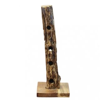 Porta Bottiglie Verticale da Terra in Teak 80 cm