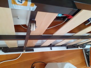 Somier 80x180 laminas madera y estructura metalica