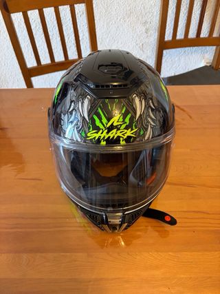 Casco Moto Shark Negro y Verde