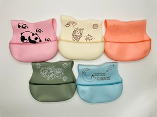Babero Silicona Rosa Pandas Nuevo