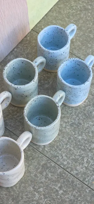 Set 8 Tazas Café diseño salpicado