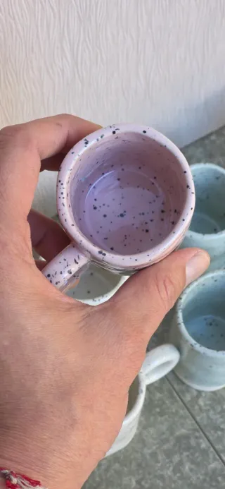 Set 8 Tazas Café diseño salpicado