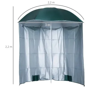 Parasol con panel lateral y apertura manual