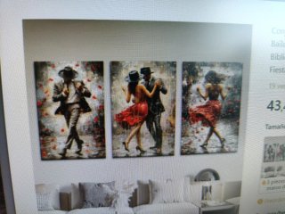 Lienzo pareja bailando tango