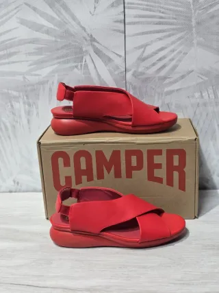 Sandalias de Piel Camper Rojas Mujer