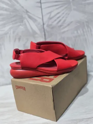 Sandalias de Piel Camper Rojas Mujer