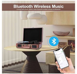 Giradischi Bluetooth VOKSUN Marrone