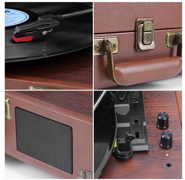 Tocadiscos Vinilo Bluetooth VOKSUN Marrón - miniatura 6
