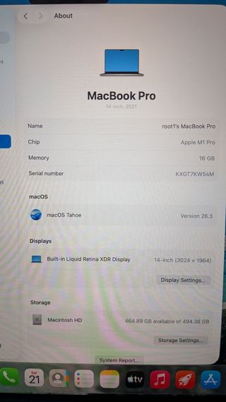 MacBook Pro 14 2021 16GB/512GB