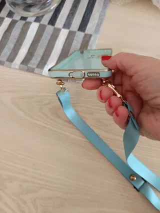 Funda Carcasa Móvil Azul con Cuerda
