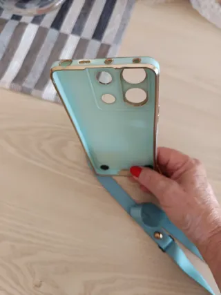 Funda Carcasa Móvil Azul con Cuerda