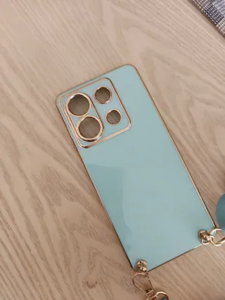 Funda Carcasa Móvil Azul con Cuerda