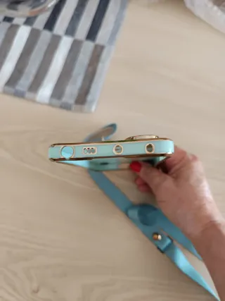 Funda Carcasa Móvil Azul con Cuerda