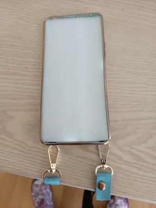 Funda Carcasa Móvil Azul con Cuerda