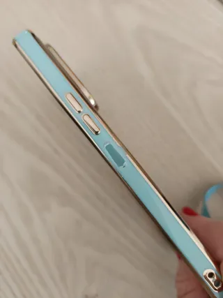 Funda Carcasa Móvil Azul con Cuerda