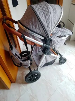 Carrozzina Moni Alma con ovetto grigio
