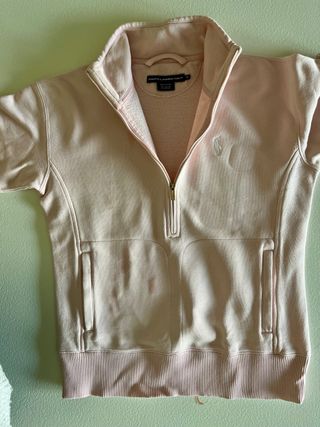 Felpa Ralph Lauren Golf rosa mezza zip