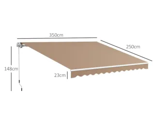 Toldo Balcón Beige 350x250cm Manivela