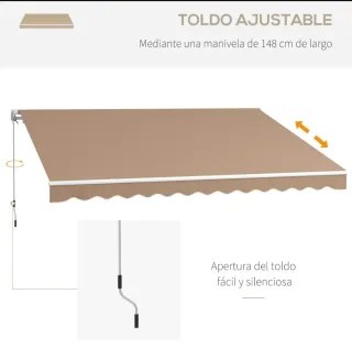 Toldo Balcón Beige 350x250cm Manivela