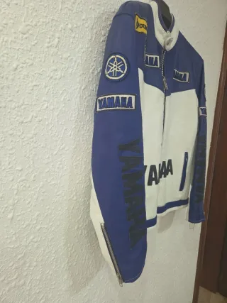 Chaqueta Cuero Yamaha Racing Azul/Blanco