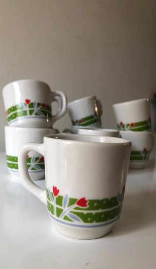 Set 6 Tazzine Caffè Porcellana Floreale
