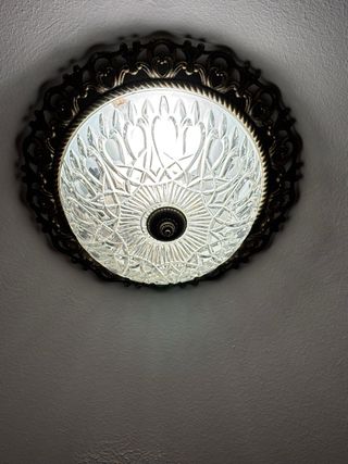 Lámpara de techo metal y cristal