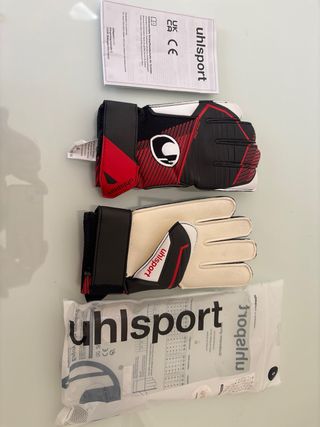 Guantes de portero Uhlsport negros y rojos Talla 5