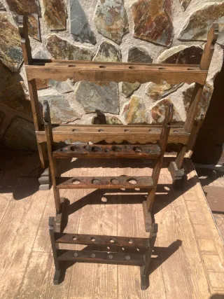 Gran portavelas antiguo de madera