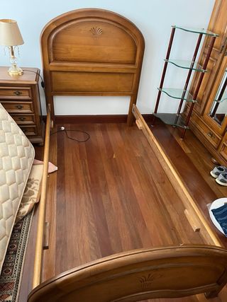 Mueble de cama madera para 2 camas 90