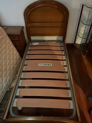 Mueble de cama madera para 2 camas 90