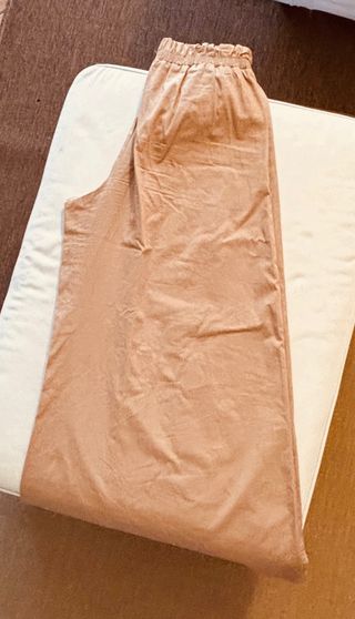 Pantaloni donna vita alta gamba ampia