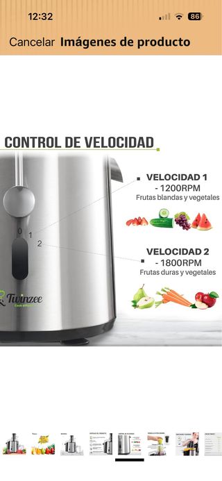 Licuadora Potente 850W 2 Velocidades