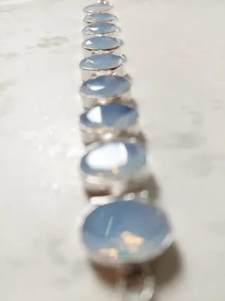 Bracciale argentato con opalite artigianale india
