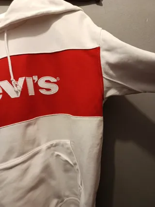 Sudadera Levi's con capucha blanca y roja