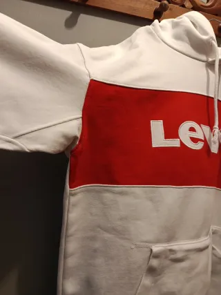 Sudadera Levi's con capucha blanca y roja