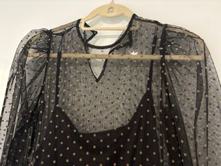 Vestido tul lunares negro