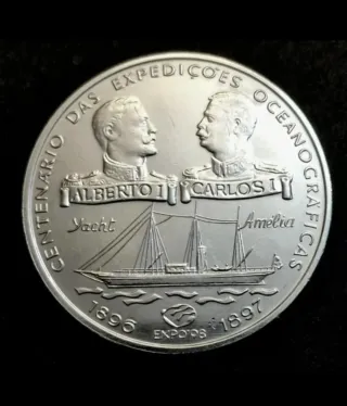 Moneda PLATA PORTUGAL 1000$ 1997 SIN CIRCULAR