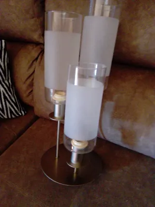 Lámpara plafón cristal y metal