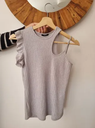 Blusa plateada ELA talla única