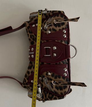 Borsa vintage y2k leopardata borgogna