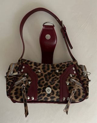 Borsa vintage y2k leopardata borgogna